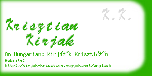 krisztian kirjak business card